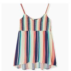 Torrid NWT Challis Smocked Babydoll Tunic Cami